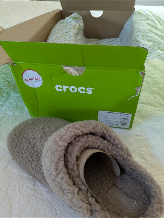 CROCS Shoes - CROCS Cozyz Slip-On Slipper in Taupe Plush